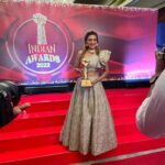 Akshara Reddy Instagram - IMW Indian Awards PEOPLE'S CHOICE OF THE YEAR AKSHARA REDDY.. thank you IMW @indian_media_works for hunouring me with this title, it means a lot to me.. winning people's heart has been my biggest goal in my life.. thanks to all my Fans for your unconditional love.. Wardrobe: @vivekarunakaran Jewellery: @rajianand ITC Grand Chola, Chennai