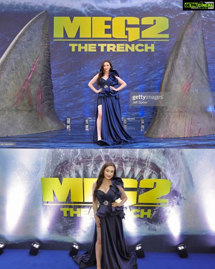 Amber Doig Thorne Instagram - Had a fin-tastic time at The Meg 2 Premiere🦈 Felt very sofishticated 👀 Had such a wonderful day shell-abrating the release of this film (okay okay I’ll stop 😂) with a boat ride along the Thames, followed by a delicious lunch at The Shard (so boujee!) and then the UK Premiere in the evening 💙 Thank you Warner Bros for such a lovely day 🥰 👗 This beautiful dress is from @kiyafetsepeti 😍 #themeg2 #themeg #themegmovie #filmpremiere #filmpremier #moviepremiere #moviepremier #premiere #premier #redcarpet #redcarpetstyle #redcarpetlook #redcarpetfashion #redcarpetdress #redcarpetlooks #redcarpetmakeup #redcarpetdresses #redcarpetready #redcarpetmoments #redcarpetpremiere #ambzdt #amberdoigthorne #londonpremiere @warnerbrosuk @wbpictures @megmovie @organichq