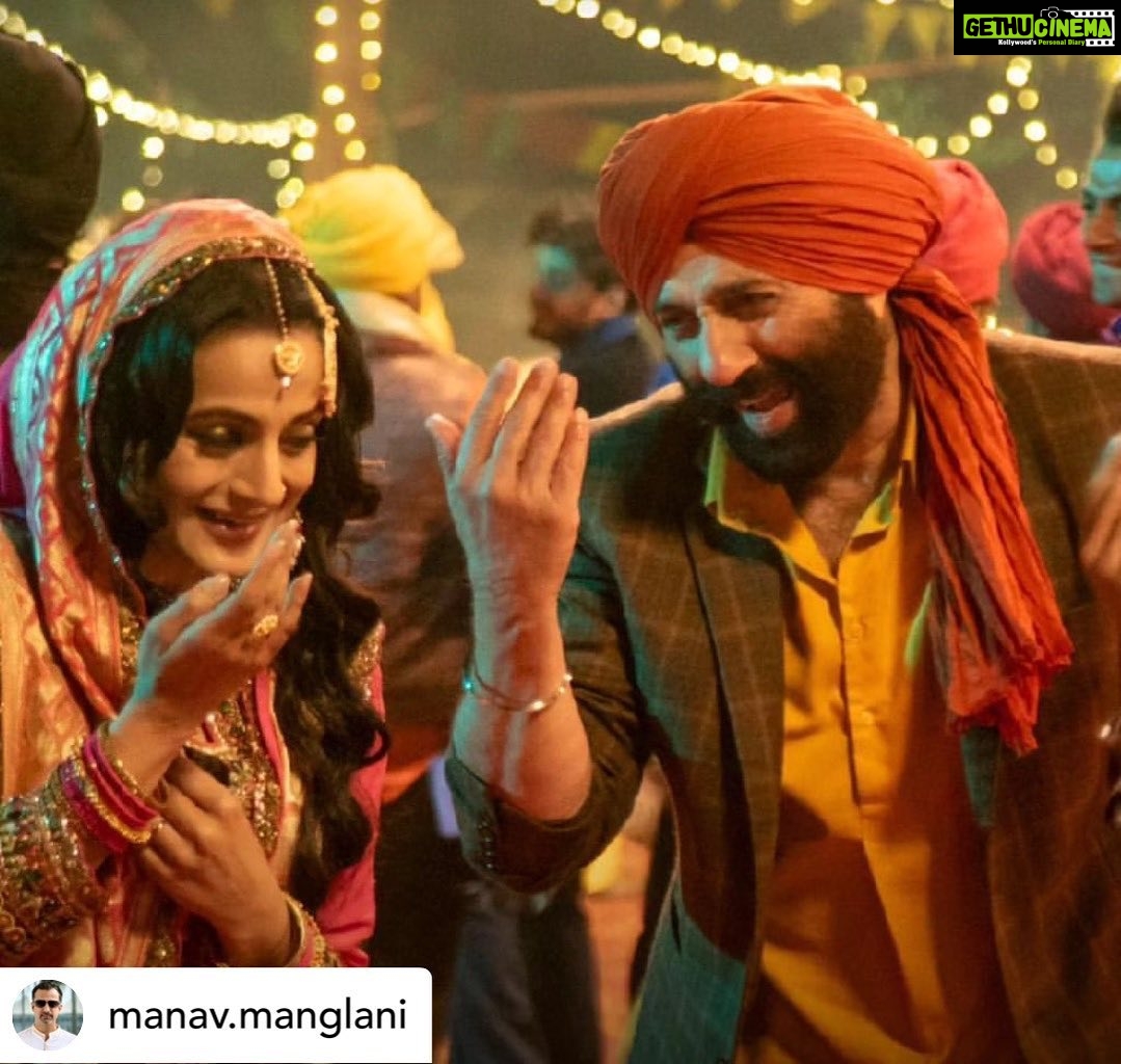 Ameesha Patel Instagram - Posted @withregram • @manav.manglani Fans are simply loving these two stars and the advance bookings are a clear indication of the power of Tara and Sakina #Gadar2