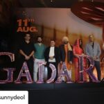 Ameesha Patel Instagram - Posted @withregram • @iamsunnydeol Memorable moments from #Gadar2Trailer Launch How did you like the trailer , comment your favourite moments. Thank you all for your love to #TaraSingh , see you in cinemas on 11th August