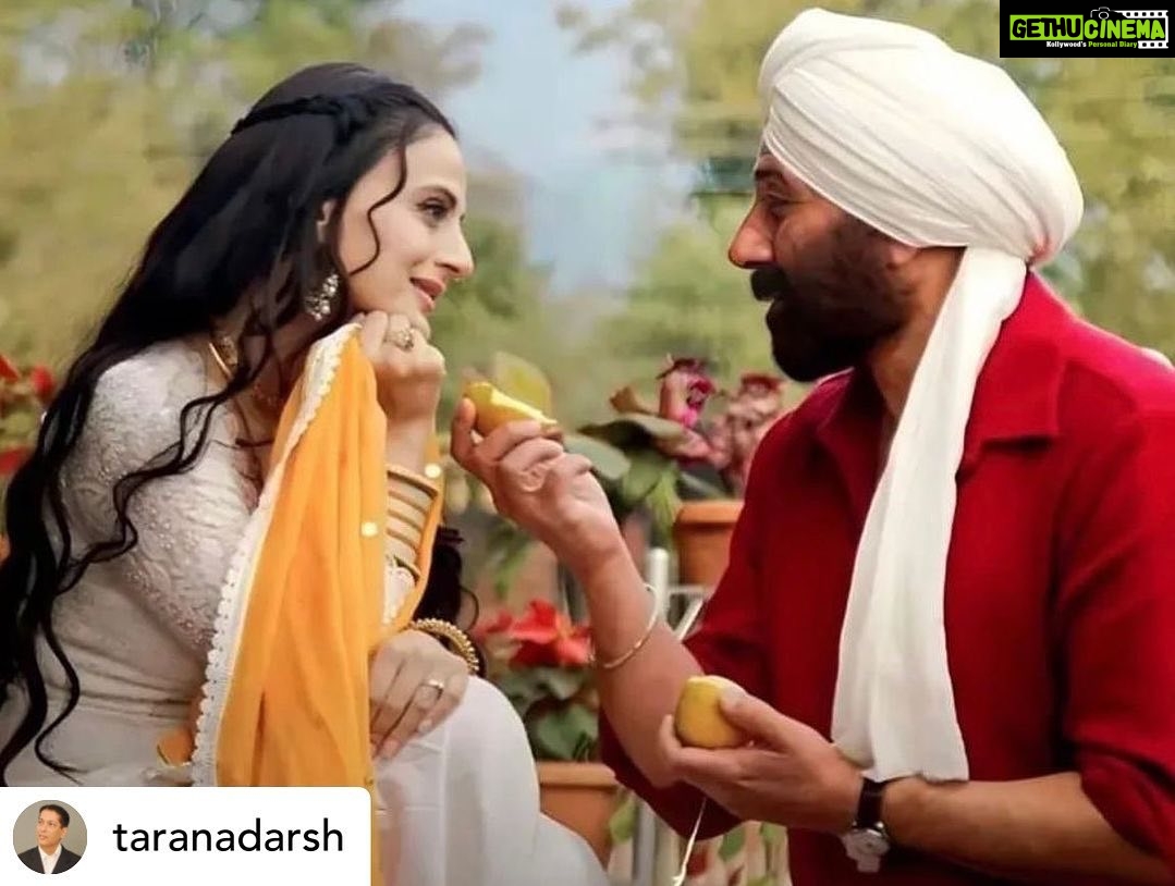 Ameesha Patel Instagram - Posted @withregram • @taranadarsh #Gadar2 continues to create hungama at the #BO, expected to surpass ₹ 510 cr mark any time soon… Made on a modest budget, plus non-holiday release and pitched against another film, yet #Gadar2 has created HISTORY… #TaraSingh and #Sakina continue to win hearts! #SunnyDeol #AmeeshaPatel #AnilSharma #ZeeStudios