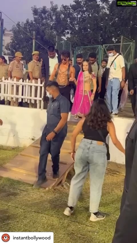 Ameesha Patel Instagram - Posted @withregram • @instantbollywood Handsome Tiger Shroff seen at a grand event with our very own Sakina who is currently riding high with the grand success of gadar 2 which is ruling at the box office😍🔥 . . #ameeshapatel @ameeshapatel9 #tigershroff