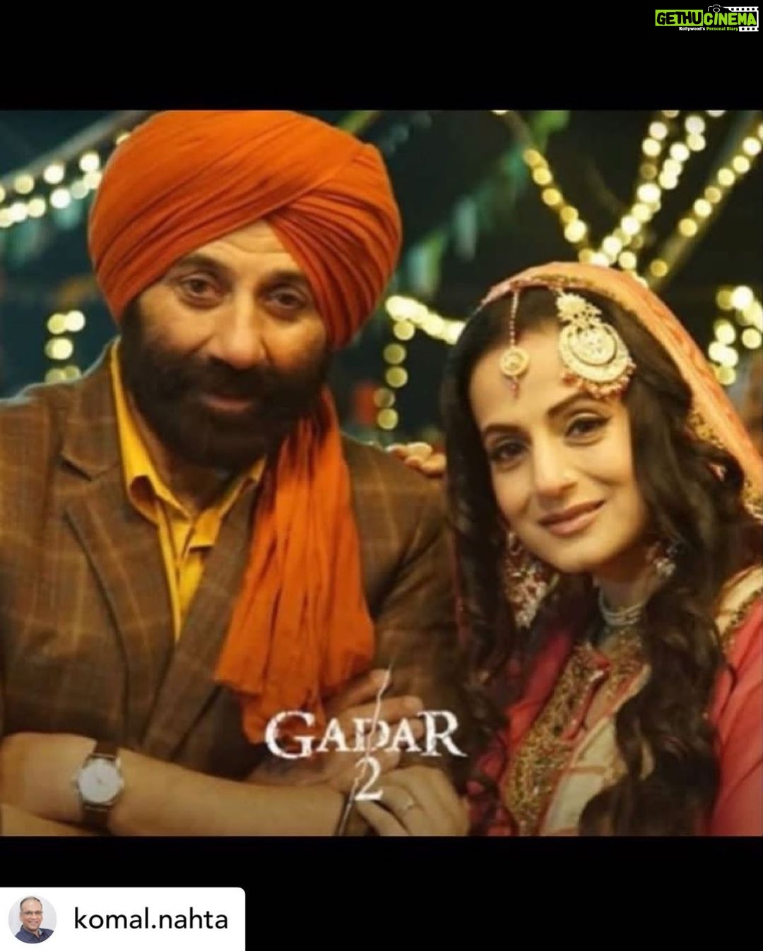 Ameesha Patel Instagram - Posted @withregram • @komal.nahta Tara Singh and Sakina’s chemistry is unbeatable at the box-office... Sakina’s beauty and Tara Singh’s action sets the box office on fire!