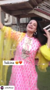 Ameesha Patel Instagram - Posted @withregram • @e24official Sakina aka @ameeshapatel9 snapped celebrating Independence Day with media.🇮🇳❤️

#ameeshapatel #sakina #independenceday #bollywood #reels #reelsinstagram