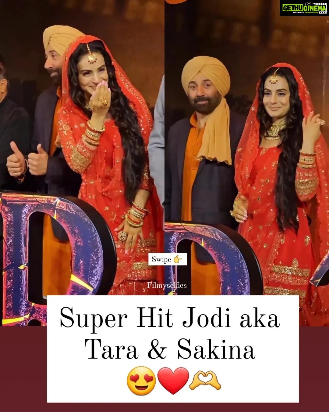 Ameesha Patel Instagram - Them even after 22 Years 🥺😍🫶❤️ . . . . #ameeshapatel #sunnydeol #gadar2 #gadar #bollywood #tarasingh #sakina #love Mumbai, Maharashtra