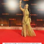 Ameesha Patel Instagram – Posted @withregram • @zoomtv Look who is here👀 Sakeena aka @ameeshapatel9 arrives in style at the grand premiere of her film #Gadar2 
.
#reels #zoomtv #zoompapz #bollywood #gadar #spotted #ameesha #ameeshapatel