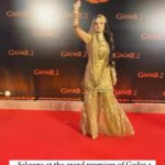 Ameesha Patel Instagram - Posted @withregram • @zoomtv Look who is here👀 Sakeena aka @ameeshapatel9 arrives in style at the grand premiere of her film #Gadar2 . #reels #zoomtv #zoompapz #bollywood #gadar #spotted #ameesha #ameeshapatel