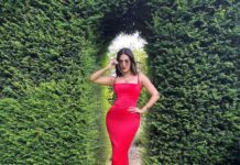 Amyra Dastur Instagram - La Vie En Rose 🌹 . . . #summer2023 #england #englishcountryside #englishwedding #july #red #ootd #fashionstyle Exeter, Devon