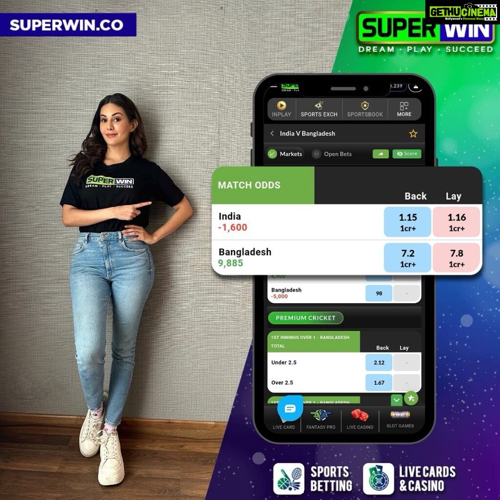Amyra Dastur Instagram - 🇮🇳🇧🇩 Make it big on SUPERWIN during India's last Super 4 match! Sign up now and get an instant 350% First Deposit Bonus. 🎉💰 There are also other exciting bonuses like a 15% referral bonus, up to 9% redeposit bonus, and up to 3% lossback bonus! 💥🤑 So, what are you waiting for? Go ahead and Sign up NOW! 🏏⚽🎾🃏🎰 #SUPERWIN #Asiacup #2023Asiacup #INDvBAN #BANvIND #playandwin #play2win #freeoffer #signup #Cricket #Football #Tennis #CardGames #LiveCasino #WinBig #BestOdds #SportsOdds #CashInPlay #PlaytoWin #PlaySmart #PremiumSports #OnlineGaming #PlayWithSUPERWIN #JackpotAlert #WinningStreak #LiveAction