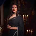 Angana Roy Instagram - In a black saree, I find my inner mystery. #wednesday #postoftheday #sareelove #sareestory #blacksaree #mystery #indianattire #indianlook #lookbook #bindilove #setdesign #aesthetic #kohleyes #anganaroy Melrose Gardens