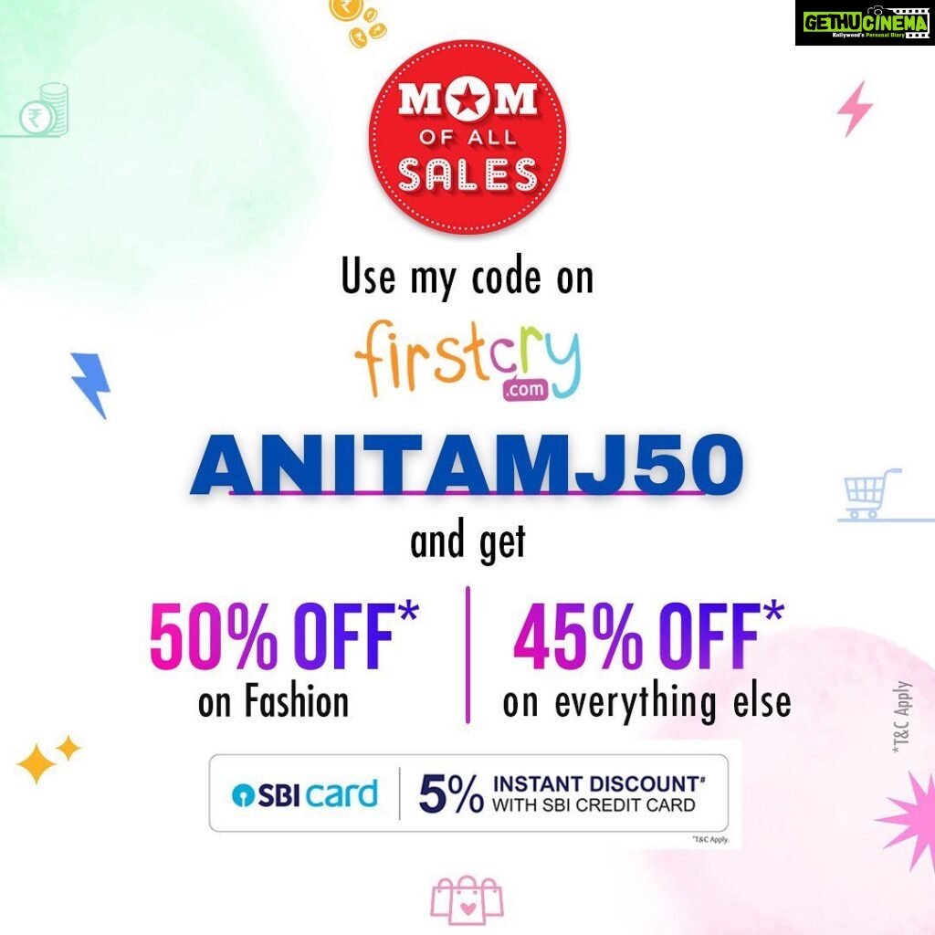 Anita Hassanandani Instagram - My love in @firstcryindia It's a fashion fiesta for your little fashionistas! Discover incredible deals at The Firstcry Mom of All Sales! All the moms in my social groups and I wait excitedly for this time of the year because of the biggest sale of the season. One great hack that we have come up with is to add our favorites to the cart before the sale starts so that right when the sale hits, we can take advantage of it before the stock and sizes start running out. This year, I got this super cute Bbayhug Cotton Half Sleevless T-shirt for my Aaru because this is his favourite color and he looks as cute as a button in it. And since it’s monsoon, I got this handy and adorable umbrella too that goes perfectly with his outfit. What’s more is that I got a set of 3 for ₹710 only because of the fabulous discounts on the site! Also, this is the perfect time to become a club member if you are not one already! Because, you can even get a sweeter deal of an additional 1-2% off, free shipping on orders, upto 10% extra discount, Firstcry Club cash benefits, and early access to fantastic sale events! Use AnitaMJ50 to get 50% discount on Fashion and 45% discount on everything else! So hurry, and gear up for savings galore! #MomOfAllSales23 #MOAS23BestOfFashion #MOASJuly23 #MOAS23 #Firstcryfashion #FussNowAtFirstcry #FirstcryIndia #Firstcry #FirstcrySale #FirstCryForever #kids