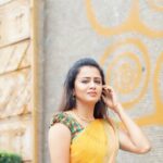 Anjana Rangan Instagram - Shot by @karthikakphotography 💫 Pre pleated saree from @pleatofficial 💛 For #maaveeranprereleaseevent #maaveeran