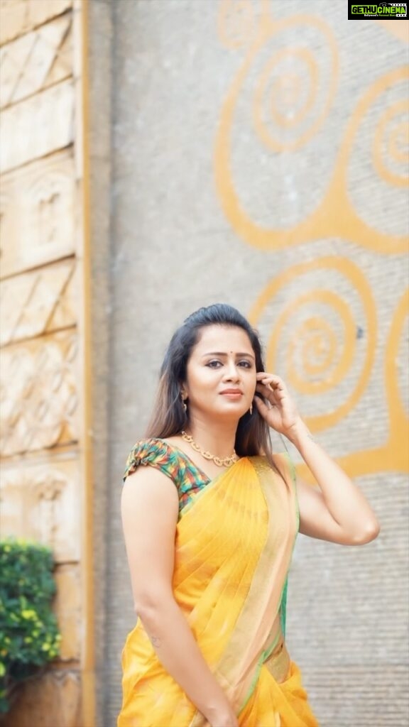 Anjana Rangan Instagram - Shot by @karthikakphotography 💫 Pre pleated saree from @pleatofficial 💛 For #maaveeranprereleaseevent #maaveeran