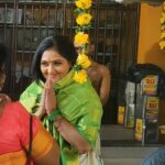 Anju Aravind Instagram - Thanks for the respect, feeling so proud nd thankful❤ Thank you sajith nd visakh❤ #temple #actress #celebrity #malayalamserial #mollywood @visakhofficial