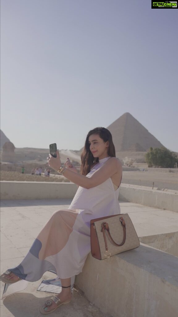 Ankitta Sharma Instagram - My mantra this festive szn? Shop ‘til your feed is fabulous✨ Mono Shelly from @lavieworld is my perfect plus one to explore the scenic locations around Egypt👜🤎 Shop your styles on www.lavieworld.com with discounts you just can’t miss 🫢 Use Code: ANKITA15 to avail an additional discount of 15% off 🫶🏼