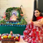 Ankitta Sharma Instagram - Ganpati Bappa Morya! 🙏🏻 Wearing @aachho x @dinky_nirh