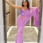 Antara Biswas Instagram - Purple 🎀💜 …. Saree: @beatitude_stories 📸: @deepakpathak663 Lucknow, Uttar Pradesh