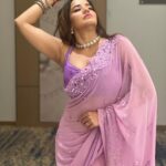 Antara Biswas Instagram - Purple 🎀💜 …. Saree: @beatitude_stories 📸: @deepakpathak663 Lucknow, Uttar Pradesh