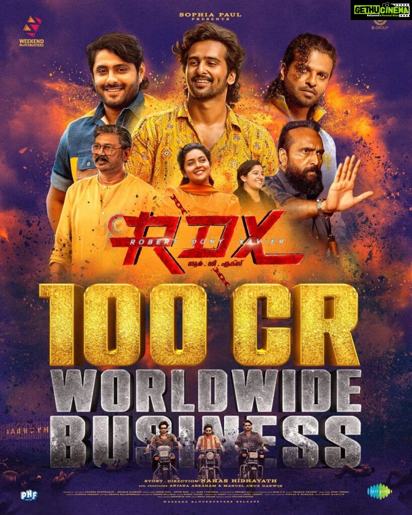 Antony Varghese Instagram - ⭐️✨RDX has touched the golden 100 Crore mark in business collection. The journey's been emotional, and your unwavering love carried us through every high and low. RDX will start its journey on Netflix from tomorrow. Thank you for being our strength! 🙏❤️ #thisisRDX