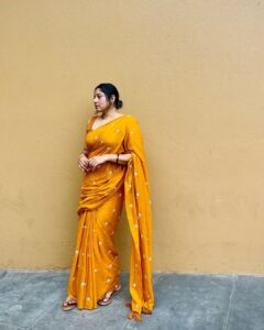 Anumol Instagram - Today, our movie 'Rani' had its screening at the Soorya Festival, Trivandrum. A heartfelt thank you to everyone who came out to support our film. 🎥

I'm donning a super comfy and beautiful saree from @ithal.india . 💃 

#RaniMovie #SooryaFestival #SupportCinema #MovieScreening #SareeLove #Anumol #Anuyathra