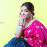 Anupama Gowda Instagram - Suvarna Sambhrama ♥️ Styling: @tejukranthi Assisted by: @khushi_jagadisha Outfit: @sindhureddyofficial Jewellery: @sunrisesilversmiths PC: @raghavstudios