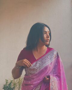 Anupama Gowda Instagram - ಯುಗಾದಿ ☘️

Saree: @label_saistudio ♥️