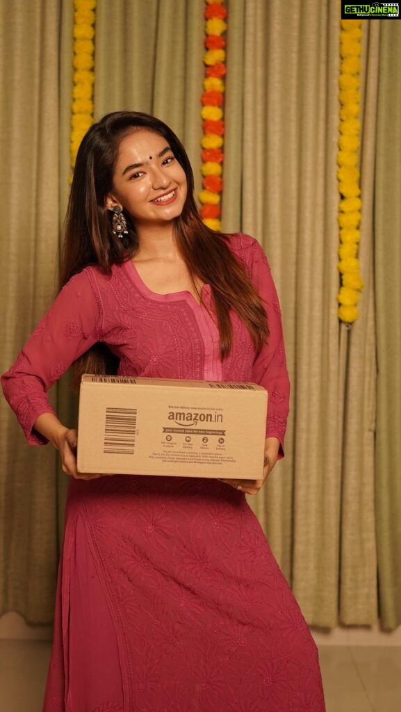 Anushka Sen Instagram - Joining the electrifying #AmazonHookstepChallenge initiated by @isshehzaankhan! I had a lot of fun taking on this fun challenge, and now it’s YOUR turn to shine! But wait, there’s more. Amongst all the challengers. The best video gets the much-desired iPhone 15 for FREE. And there are fantastic gift prizes waiting for other lucky winners too! Use the audio in this reel, do the hookstep and tag me & @amazondotin in your reels. Don’t forget to nominate your friends for the challenge. Hurry, take the challenge now #OpenBoxesOfHappiness #AmazonGreatIndianFestival #ad
