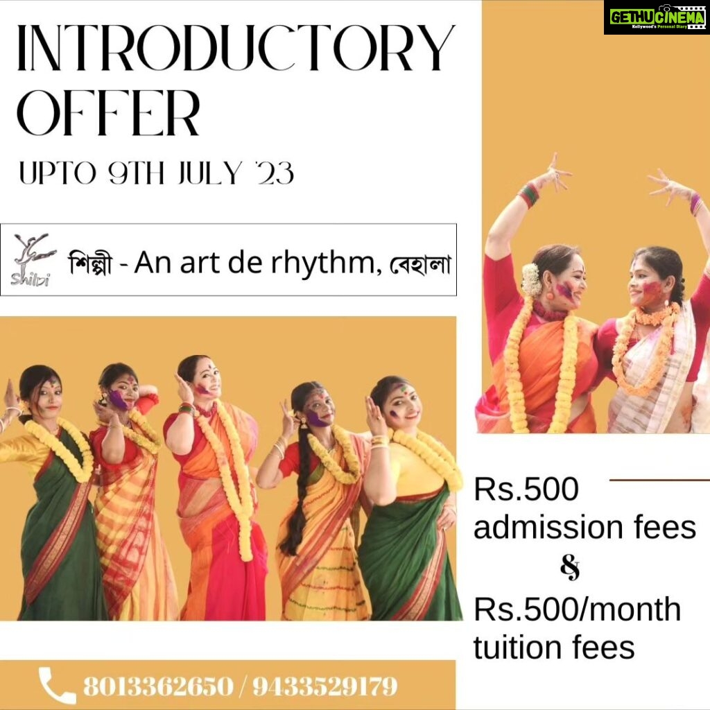Aparajita Auddy Instagram - Shilpi and Art De' Rhythm admission open। This offer is only for today. Contact number 8013362650/9433529179