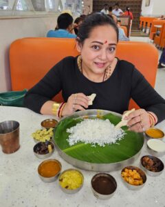 Aparajita Auddy Instagram - This is the special South Indian Thali I was talking about earlier in the video. The speciality of this one is it's still available at Rs 150.

#coimbatorediaries #southindian #thali #explore #travelgram #aparajitaadya #actor #instagood #arya #food