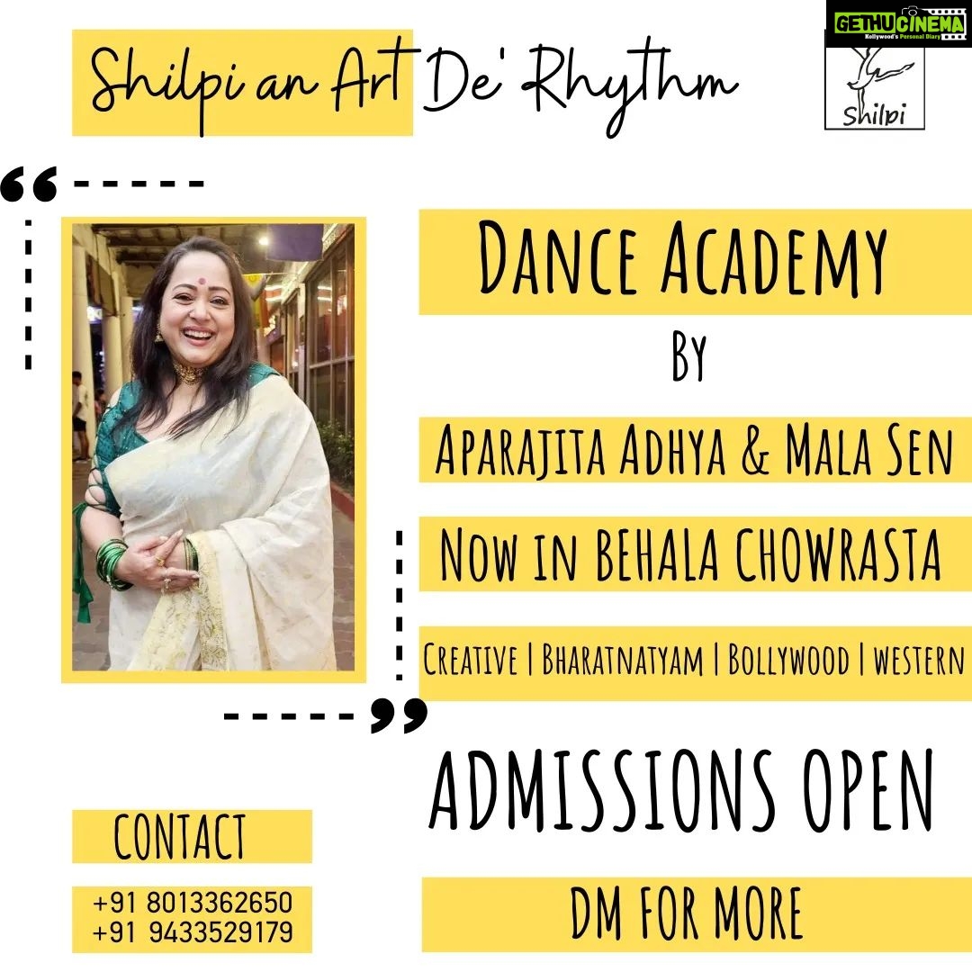 Aparajita Auddy Instagram - 🎉 Get ready for a dance-tastic time! The wait is over and the dance floor is calling your name! 💃🕺 Our dance school "Shilpi an Art De' Rhythm" has just opened its doors to a fresh, sizzling batch of dance enthusiasts, and guess what? You're invited to be a part of it! 🌟🎉 - NO AGE LIMIT - ADMISSION FEES 1000 - MONTHLY PAYMENT 700 🌈 So, here's the deal: Whether you're a pro dancer or taking your very first step, whether you're young, young-at-heart, or somewhere in between. No worries: our dedicated teachers are here to guide you through every way possible. our sessions are designed to make you feel right at home. We're all about making new memories, and creating friendships that'll last way beyond the dance floor. 🌈💃 So, let your inner dancer shine brighter than ever before. Join us our vibrant community where creativity knows no bounds, for some seriously awesome dance sessions where the only requirement is a smile on your face and a bit of enthusiasm in your heart! 🎶💃 Let's paint the town with our dance vibes and celebrate these #NewBeginnings in style! 🚀🎊 Don't miss out the fun – it's time to dance like nobody is watching!! ⚡🕺💃 For more information call us at 9433529179 & 8013362650 #DanceFever #UnleashingRhythm #DanceMania #JoyfulVibes #dance #aparajitaadya #bharatanatyam #behala #danceschool #westerndance #yoga #bollywoodstyle #creative