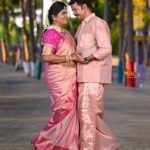 Aranthangi Nisha Instagram - என் வாழ்கையில் நான் என்ன செய்தாலும் எனக்கு பின்னால் எப்பவும் நிழலாக என்னையும் என் கனவையும் சுமந்து நிற்கும் என்னவனோடு கரம் கோர்த்து 13 ஆண்டுகள் ஆகிவிட்டது.... வாழ்த்துக்கள் tangameeee coustume: @lakshmiboutique2021 @sreekamakshisilk makeup and hair: @mac3makeoverstudio blouse : @suda_rii photo pic: @jaihindh_photography
