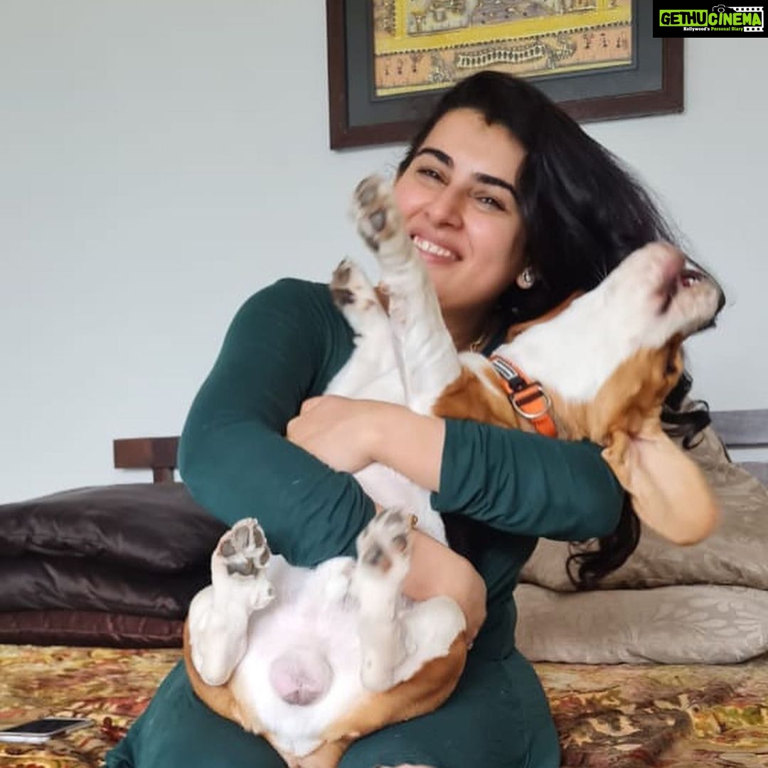 Archana Shastry Instagram - Bheema says- Momma I love u ........ but stop squishing me ..... and just leave me alone momma ......