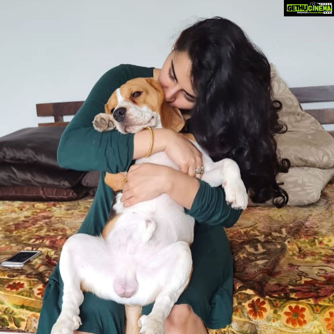 Archana Shastry Instagram - Bheema says- Momma I love u ........ but stop squishing me ..... and just leave me alone momma ......