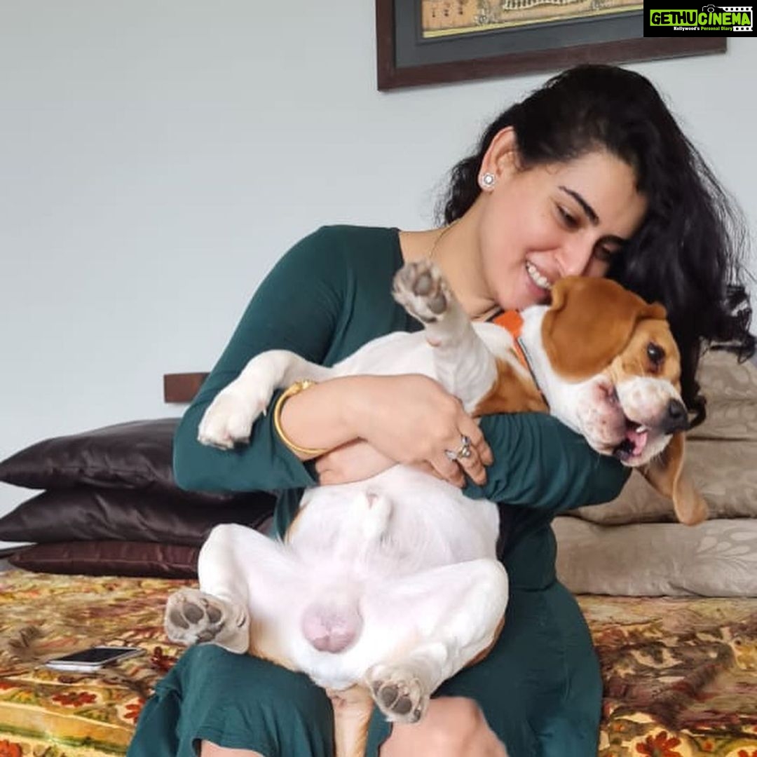 Archana Shastry Instagram - Bheema says- Momma I love u ........ but stop squishing me ..... and just leave me alone momma ......