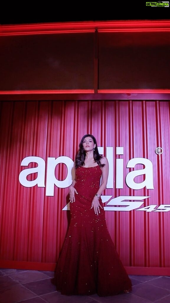 Archana Vijaya Instagram - Last night was truly lit as we launched the @apriliaindia RS457 for the first time in India amongst a star studded crowd, amazing party and a red hot vibe ! It definitely set hearts racing to say the least ! 😉 Make up - @makeupbyniharikamukim Hair- @rajchauhan_hairstylist Outfit - @rohitgandhirahulkhanna Videography- @lakshay.dargan #ApriliaIndia #ApriliaRS457 #BeARacer #RS457