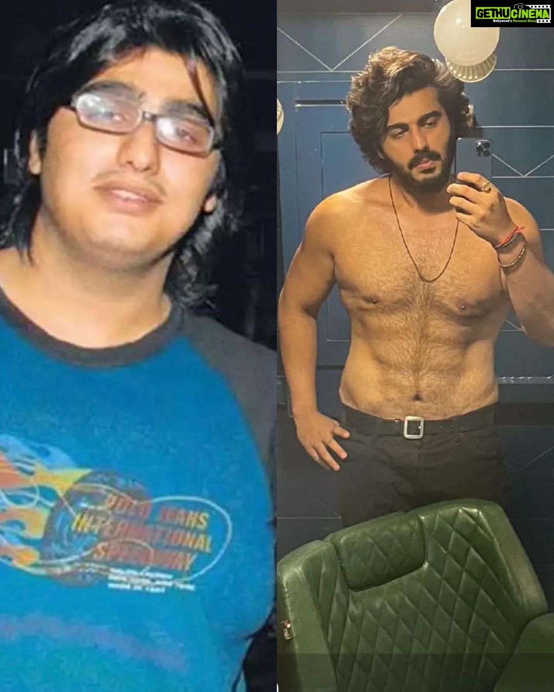 Arjun Kapoor Instagram - From holding on to everything too tight.. To let go of every image you've created for yourself... Each phase, brings in its own charms & challenges that eventually lead you to embrace your present self. And now when I look back, I think that's what this journey has been for me, wholehearted acceptance of myself...bringing myself back to my center, my core, my beliefs & my realities. & I mean, sure, I have my bad days, but then I remember what a cute smile I have π #iykyk Further tagging @varundvn , @kritisanon & @kunalrawalofficial whose journeys have been inspiring in so many ways π§Ώ Can't wait to witness these girls in their full stride on 6th Oct! GIRL POWER ALWAYS πͺ @bhumipednekar @anilskapoor @shobha9168 @rheakapoor @karanboolani @ektarkapoor @shehnaazgill @dollysingh @kushakapila @shibani_bedi @balajimotionpictures @akfcnetwork #IHaveComeALongWay #ThankYouForComingArjun #WorkInProgress