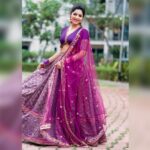 Athulya Ravi Instagram - Purple is the new hue in town !! #purplevibes #purplelove #happysunday sweethearts 💜 👗 @savinidii_official 📸 @johnferriphotography M&H @mua_vijisharath Accessories @deepagurnani