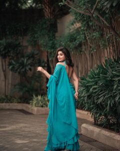 Avantika Mishra Instagram - It was a beautiful bright day, and a sky so blue you could drown in it. 💙 

Wearing @knotweddinghouse 
Jewellery @arikatelier 
Shot by @ms_fotography_official
