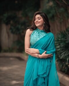 Avantika Mishra Instagram - It was a beautiful bright day, and a sky so blue you could drown in it. 💙 

Wearing @knotweddinghouse 
Jewellery @arikatelier 
Shot by @ms_fotography_official