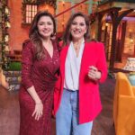 Bhagyashree Instagram - Sapna & Suman ! What a fun time we had on set! @krushna30 @archanapuransingh @kapilsharma #kapilsharmashow #kapilsharma #onset #funtimes