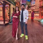 Bhagyashree Instagram - Sapna & Suman ! What a fun time we had on set! @krushna30 @archanapuransingh @kapilsharma #kapilsharmashow #kapilsharma #onset #funtimes