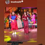Bhagyashree Instagram - Sapna & Suman ! What a fun time we had on set! @krushna30 @archanapuransingh @kapilsharma #kapilsharmashow #kapilsharma #onset #funtimes