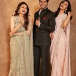 Bhagyashree Instagram - Don't take life that seriously !! #familygoals #family #myloves #myson #mydaughter #strikeapose #thisisus #us #dressedup #filmy #fullonfilmymode @avantikadassani @abhimanyud 📷@vievekdesai