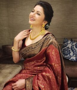 Bhagyashree Instagram - Red, red wine....
.
.

Stylist - @roshni0819
Outfit - @turajaofficial x 
@offbeatmediain
Hair - @nadeemkhan.hair
#sarilove #sari
#saree #traditional #indianweaves #weavesofindia #bebeautiful #beyourownkindofbeautiful #indianwear #royalty #classic #jamevar