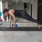 Bhagyashree Instagram – #movementismedicine 

Not just the plank ! Work on your core, your stability, your balance and your strength.
Doing the high plank and shifting the 5kg weight from one side to the other with minimal movement of the hips requires a tight core for stability. Picking the weight requires strength, to keep the tripod requires balance.
Do this exercise to benefit in all 3 departments.

#workoutmotivation #workout #plank #core #strength #balance  #stabilitytraining #workoutathome
