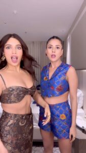 Bhumi Pednekar Instagram - Haaaaaanjiiiii? Mazaa Aaya ;) Jisne nahi dekha please jaake gaana dekh lo #ThankYouForComing6thOct #BhumiPednekar #shehnaazgill