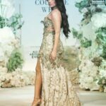 Bhumi Pednekar Instagram - 24 Karat ! Last night I walked for one of my oldest friends @varunbahlcouture and it was just so special ❤️ The 1st ever fashion show I attended was his and now I walked for him 🥹 Just beautiful Thank you @rohit_bhatkar for clicking the best pictures and Ofcourse giving me the best hair day ever @sonicsmakeup for turning me into a golden queen. @mohitrai @shubhi.kumar for channelling my inner apsara into this beautiful piece