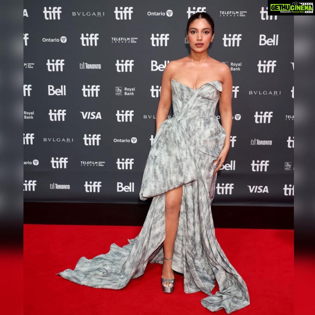 Bhumi Pednekar Instagram - You made me cry 🥹❤️ Thank you Toronto for the love. You’ve given me memories for a lifetime. What happened at the red carpet and screening is something I’ll never forget ❤️ Thank you @tiff_net @cameronpbailey and the jury for selecting our film. This has been such a wonderful experience. We have begun with a bang. Can’t wait to experience this back home ❤️ Outfit - @toni_maticevski Jewellery - @amrapalijewels Shoes - @renecaovilla Makeup - @maccosmeticscanada, @maccosmeticsindia Hair - @connorlangehair @balajimotionpictures @akfcnetwork #ThankYouForComingAtTIFF #TYFCAtTIFF TIFF Production: @Mediaworkss TIFF BTS: Photography & Video: @amritaroraphotography Styled by - @manishamelwani @devanshi.15 @abhilashatd Styling Team - @sim.ran_awayy @junni.khyriem @iambidipto_ @gypsy.girl.world @kasliwalriddhi @bhavnaaaaa.r @swityshinde @juhi.melwani @shubhangi.upadhyay2