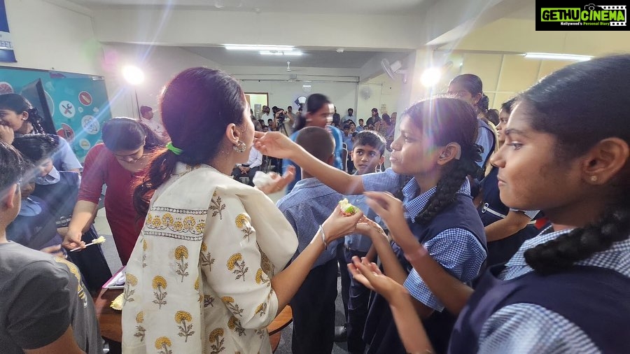 Bhumika Chawla Instagram - Birthday celebration — truly special with the children of Ashray Akruti - school for the heraing Impaired . With Gods grace gave a few hearing aids and cut the cake there — it made my day special . I usually refrain from sharing all this but if those of you who follow me would also like to join in making a difference then pls do so . Every little thing we do makes us more happy and brings happiness in their lives :) When god blesses us and helps us bring a smile on someone’s face - it makes us truly happy 🙏 The real birthday celebration that made me truly happy
