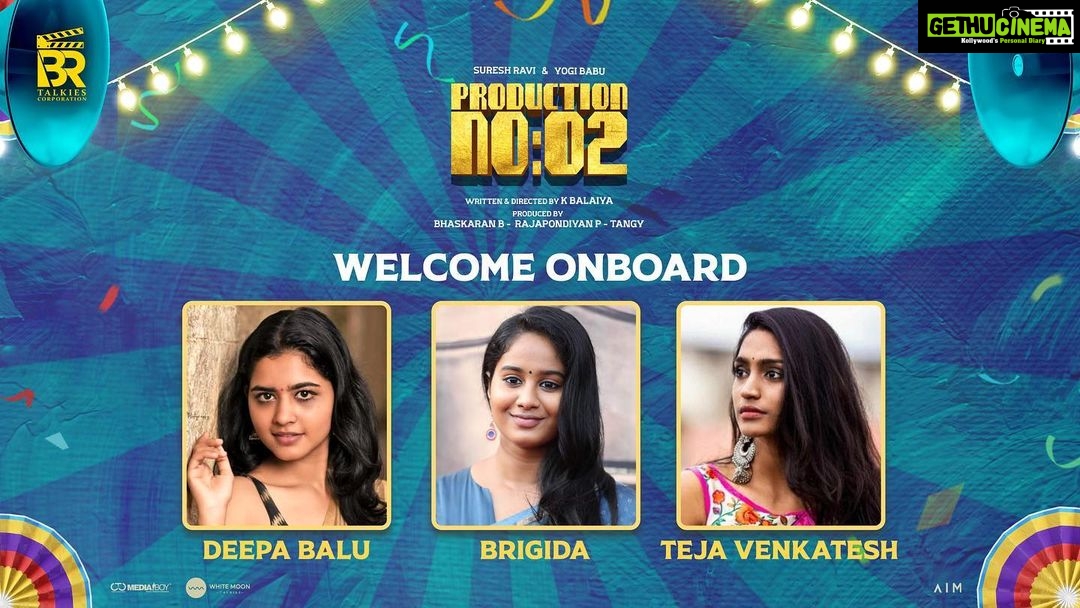 Brigida Instagram - @deepabalu__official @brigida_saga @tejavenkateshoffl for #BRTalkies Next #ProductionNo2 🌳 Starring @sureshravi08 #Yogibabu Directed by #KBalaiya #BRTalkiesProductionNo2 #WMTalkies @jeeva.jeeva.374 @bhaskaranboffl @teamaimpro @ctcmediaboy